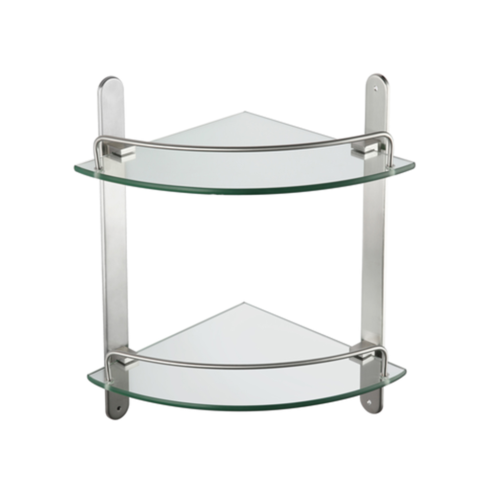 Полка стеклянная двойная MELANA AISI 304 сатин MLN-SY3005 SY серия