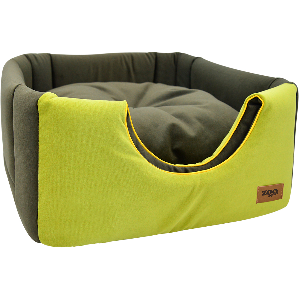 ПР0054462 Дом куб-трансформер для животных Ампир мебельная ткань №1 42х42х40см оливковый/зеленый ZOOEXPRESS  - Вид №2