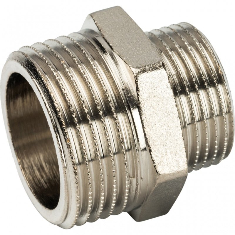Ниппель переходной НН 1х3/4" никель STOUT SFT0004000134 - Вид №2