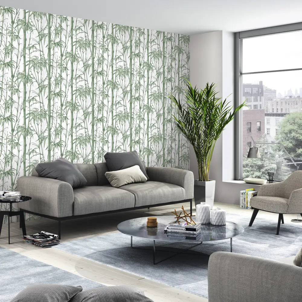 Обои флизелиновые Rasch Florent Бамбук зеленые 1.06 м м R819946 83374430 STLM-2005328 Florentine - Вид №3