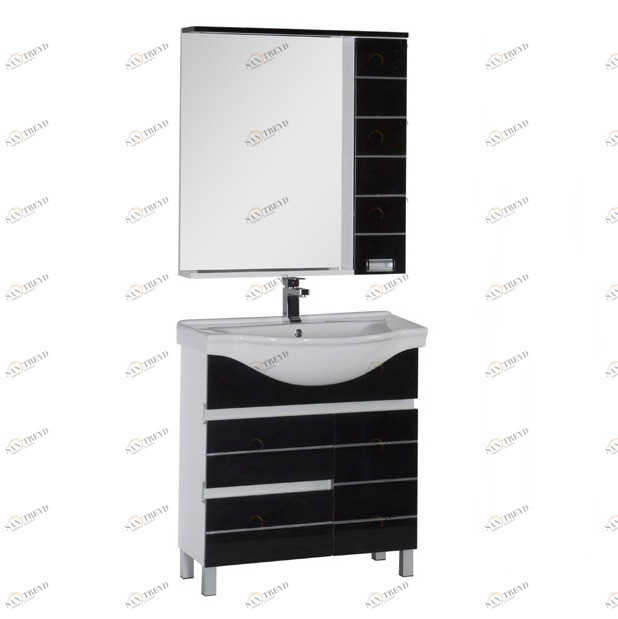 Комплект мебели Aquanet Доминика 80 б\к черный 00172412