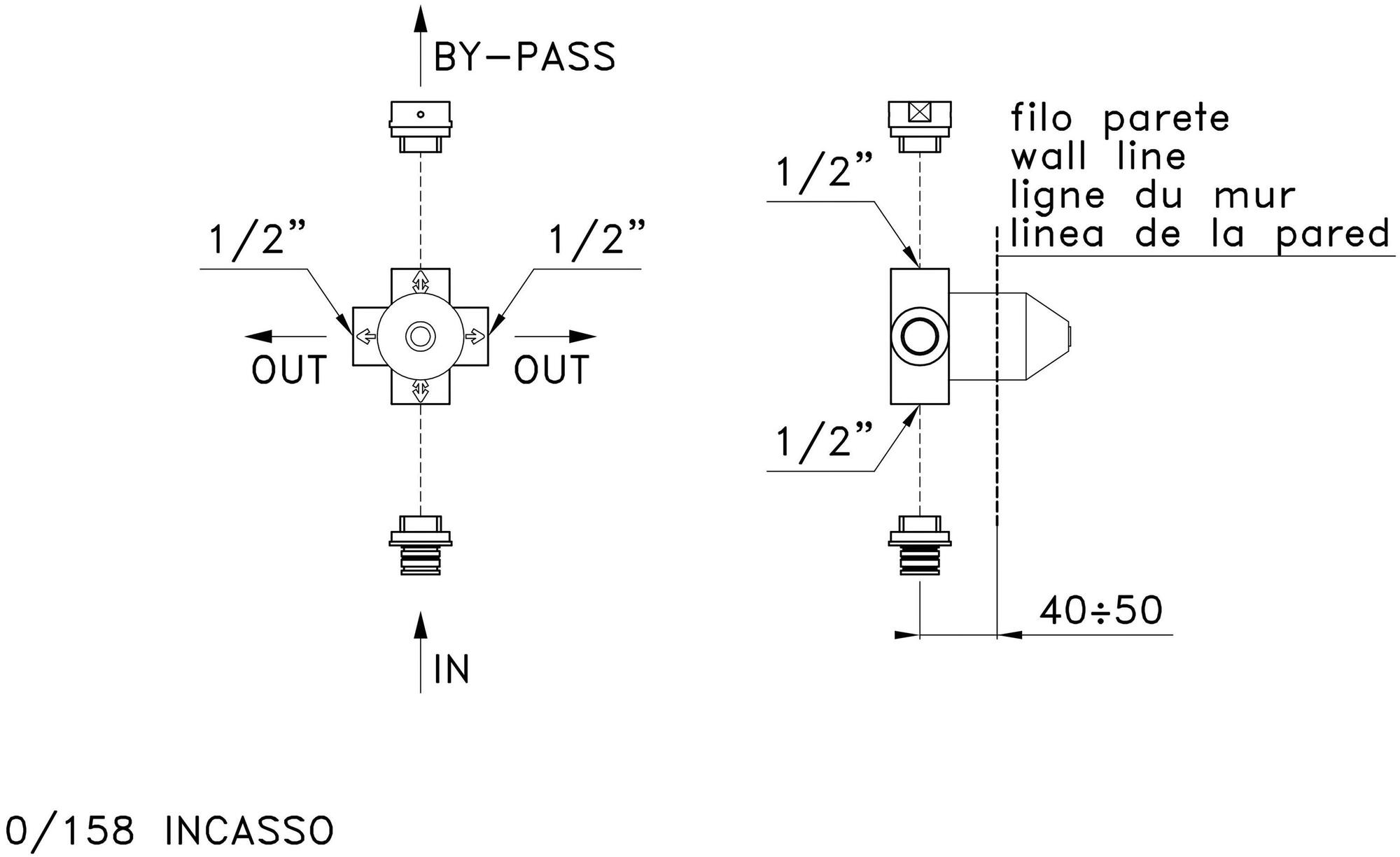 RUBINETTERIE STELLA Удаленная команда на стену Sirius sun-id-1355258 - Вид №6