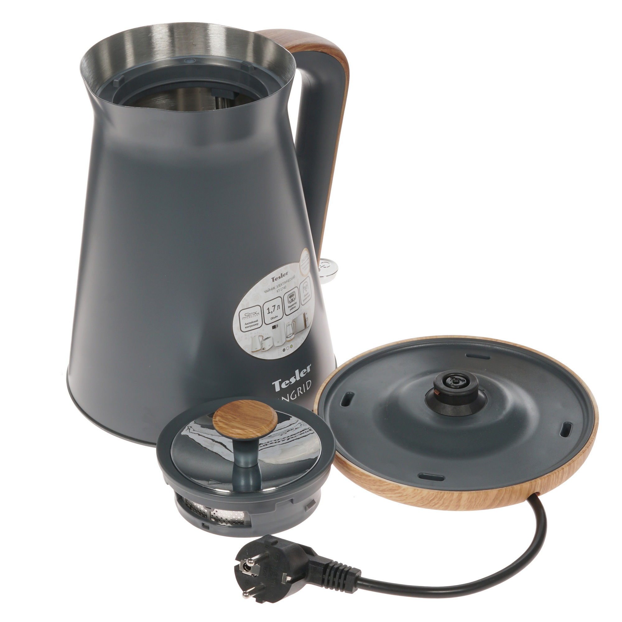 8161064 Электрочайник Tesler KT-1740 серый STDN-0010985 - Вид №3