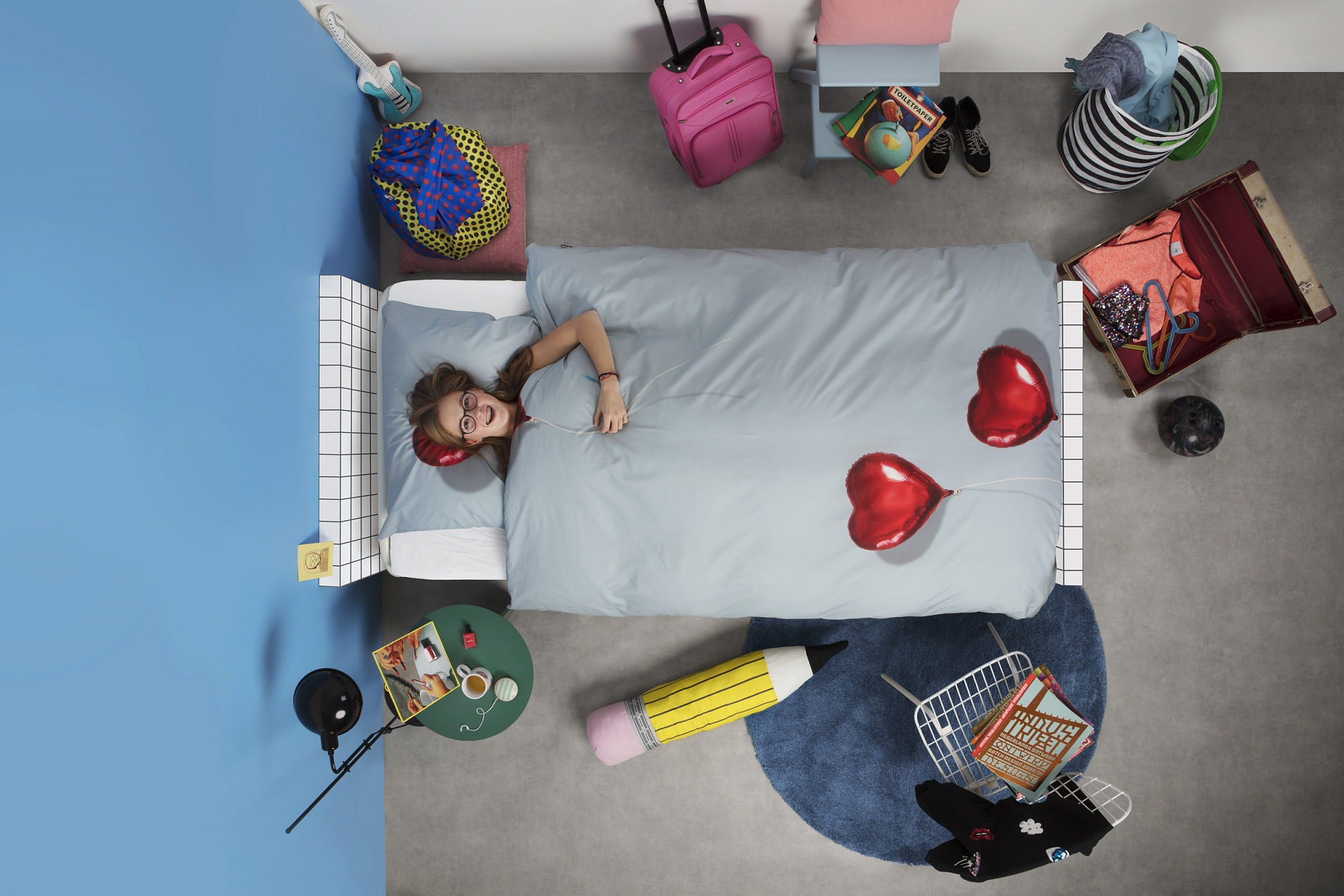 Детское постельное белье односпальное "Сердце в облаках" 150х200 см SNURK  335495 Серый  - Вид №1