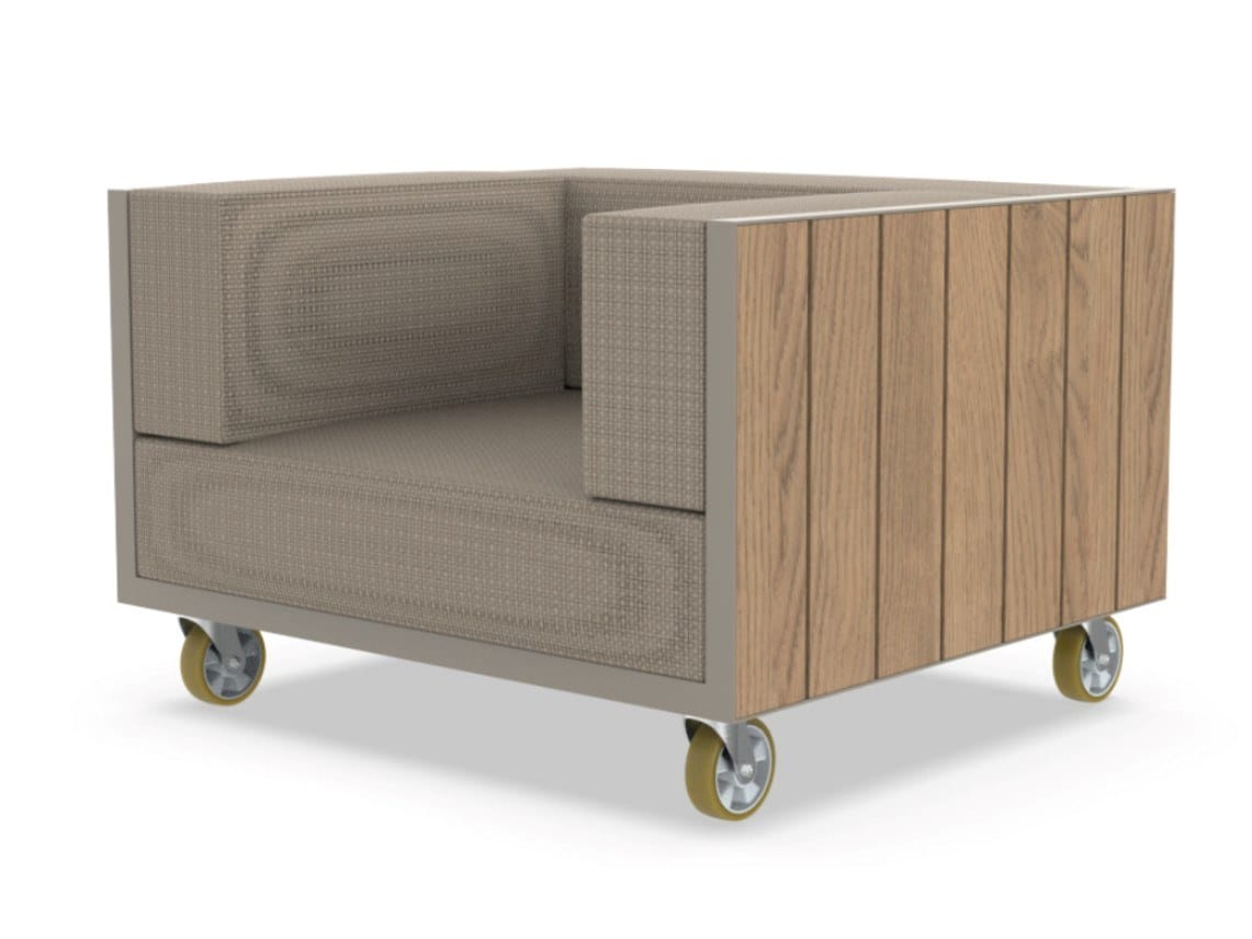 Алюминиевое и деревянное садовое кресло с подлокотниками Vondom Vineyard ARCH-00066003 - Вид №14