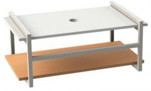 HAN 90 Мебель для подвешивания и подставки Azzurra ceramica Подвесная конструкция из окрашенного металла в комплекте с индивидуальной полкой и деревянной столешницей со встроенной вешалкой для полотенец HANG&STAND