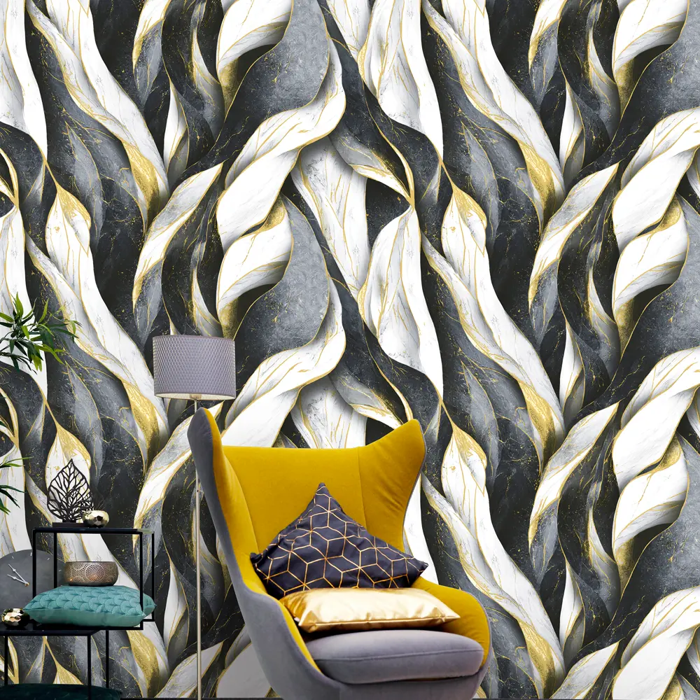 ELYSIUM Каменный цветок - флизелиновые обои с абстрактным узором в синих тонах 89389970 STLM-1571390 - Вид №2