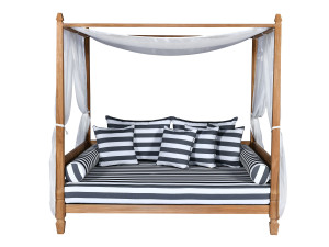 Садовая кровать из тикового дерева с балдахином