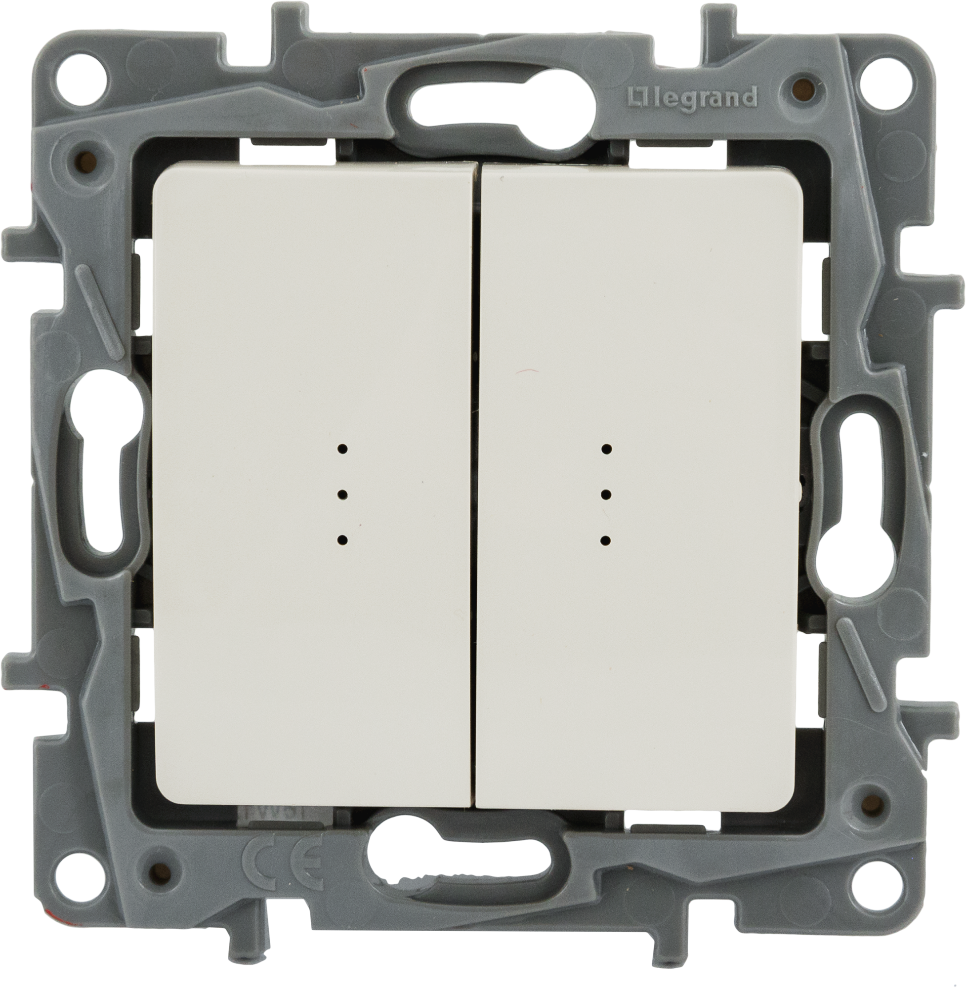 Legrand Etika - выключатель двойной с подсветкой, бежевый 82496468 STLM-0028689 - Вид №1