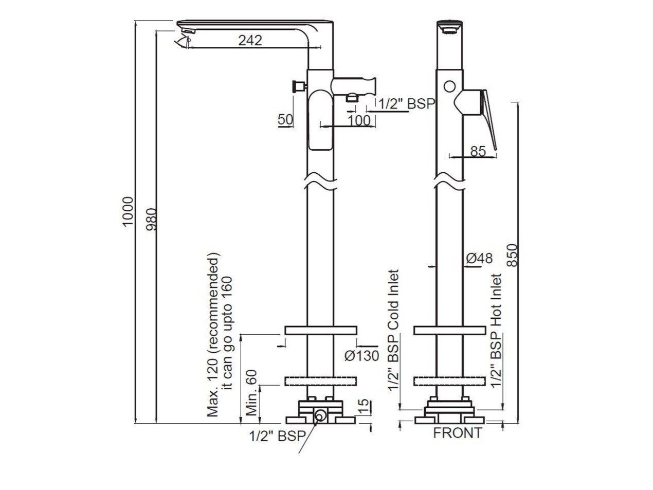 Смеситель для ванны с переключателем JAQUAR Laguna ARCH-00088712 - Вид №10