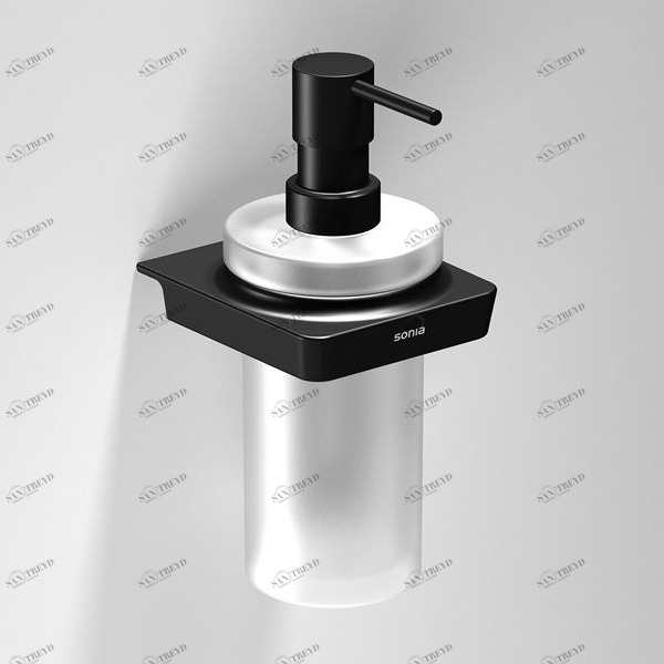 Sonia Дозатор для жидкого мыла настенный S6-Zen черный 166466