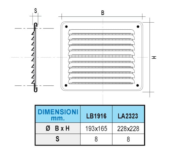 Квадратная и прямоугольная сетка для наложения First Corporation вентиляция ARCH-00021289 - Вид №1