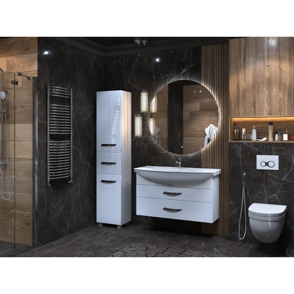 Пенал для ванной Vigo Moss 189.5x40 см цвет белый STLM-2170452 - Вид №8