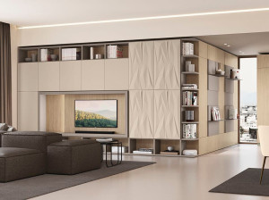 Деревянный секционный книжный шкаф