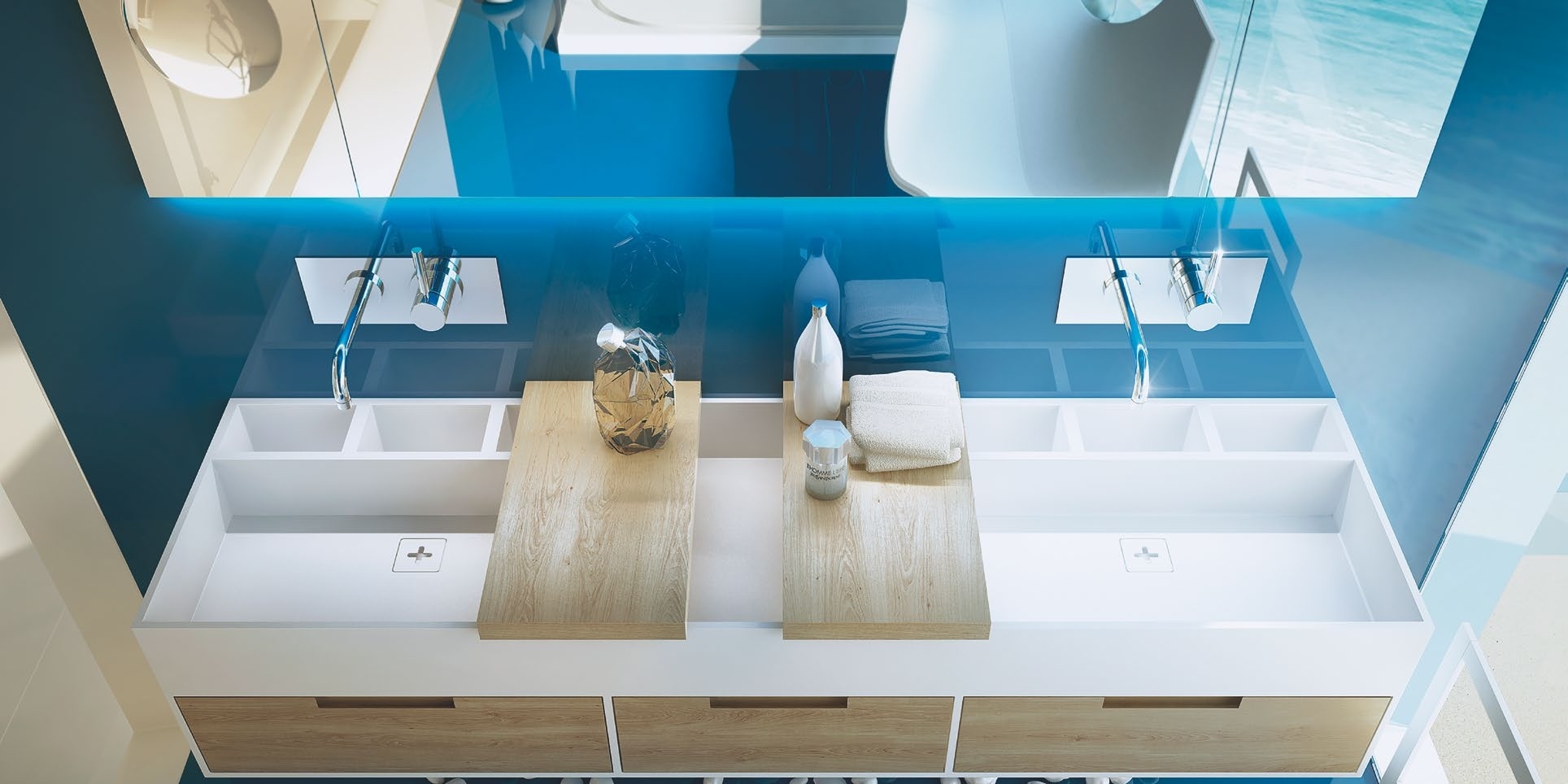 Moma Design Зеркало настенное со створками 1800х500 Mirr Make Up MIRRMAKEUP18050 - Вид №2