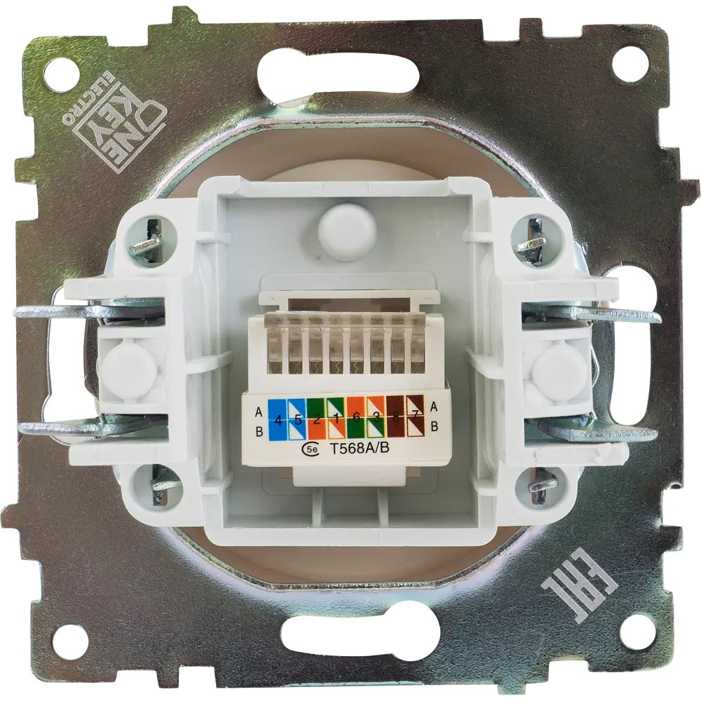Розетка компьютерная встраиваемая Onekey Florence RJ45 UTP cat 5 цвет бежевый 82126987 STLM-2178922 ONEKEYELECTRO - Вид №2