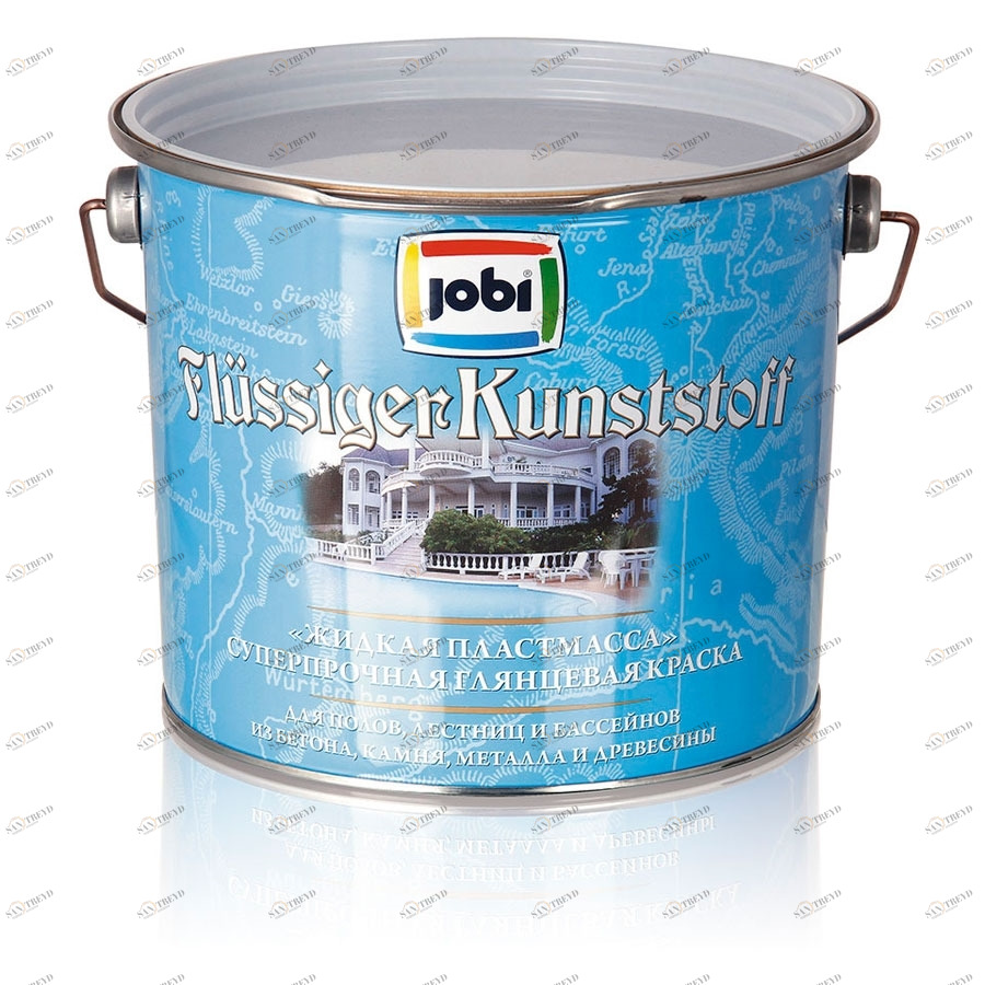 Эмаль Jobi Flussigerkunststoff (ФлюсcигерКунстштоф) 2,7л коричневая 5879