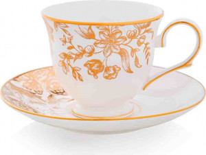 10665594 Lenox Набор из 2 чашек чайных с блюдцами Lenox "Золотистый лес,Маркеса" 180мл Фарфор костяной