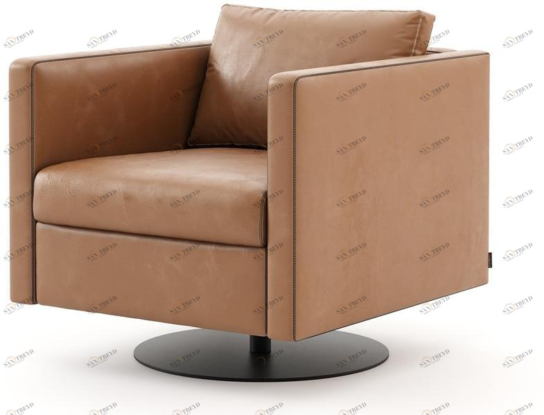 Laskasas Поворотное кожаное кресло с подлокотниками sun-id-1445834