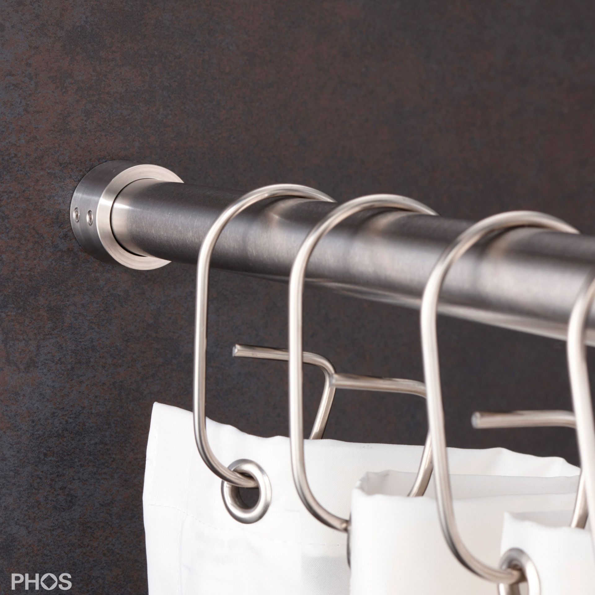 DSRN20-2 Карниз для душевой занавески в виде трубки ø20 мм от 100 до 160 см - на заказ PHOS  - Вид №2