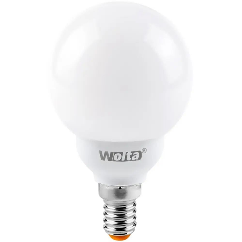Лампа энергосберегающая Wolta шар E14 12 Вт свет холодный белый STLM-2049662