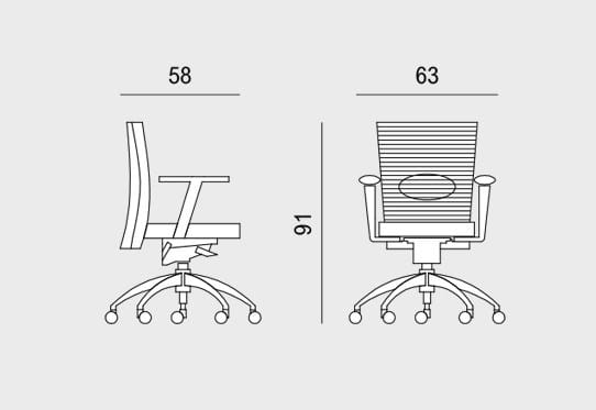 Тканевое вращающееся кресло с откидывающейся спинкой Viganò Queen Mesh ARCH-00136031 - Вид №4