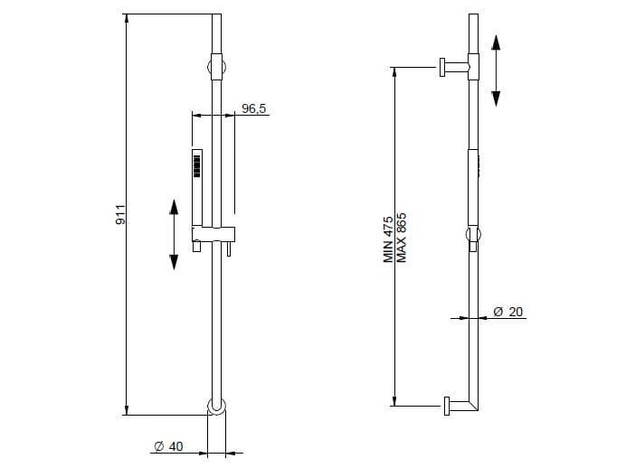 Латунный подъемный стержень с ручным душем Rubinetterie Treemme Albatros ARCH-00108405 - Вид №2