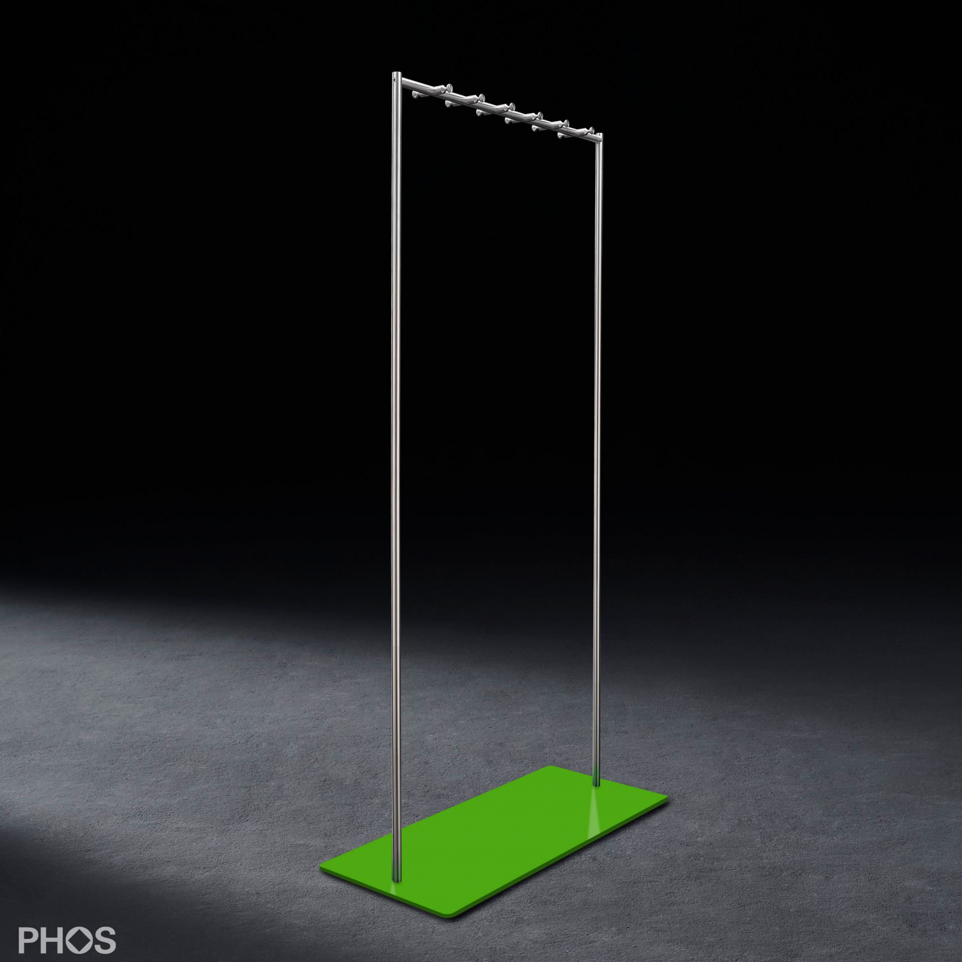 GST3-BPGr Вешалка для одежды Twin Pur с крючками для одежды, основание: зеленое. PHOS 