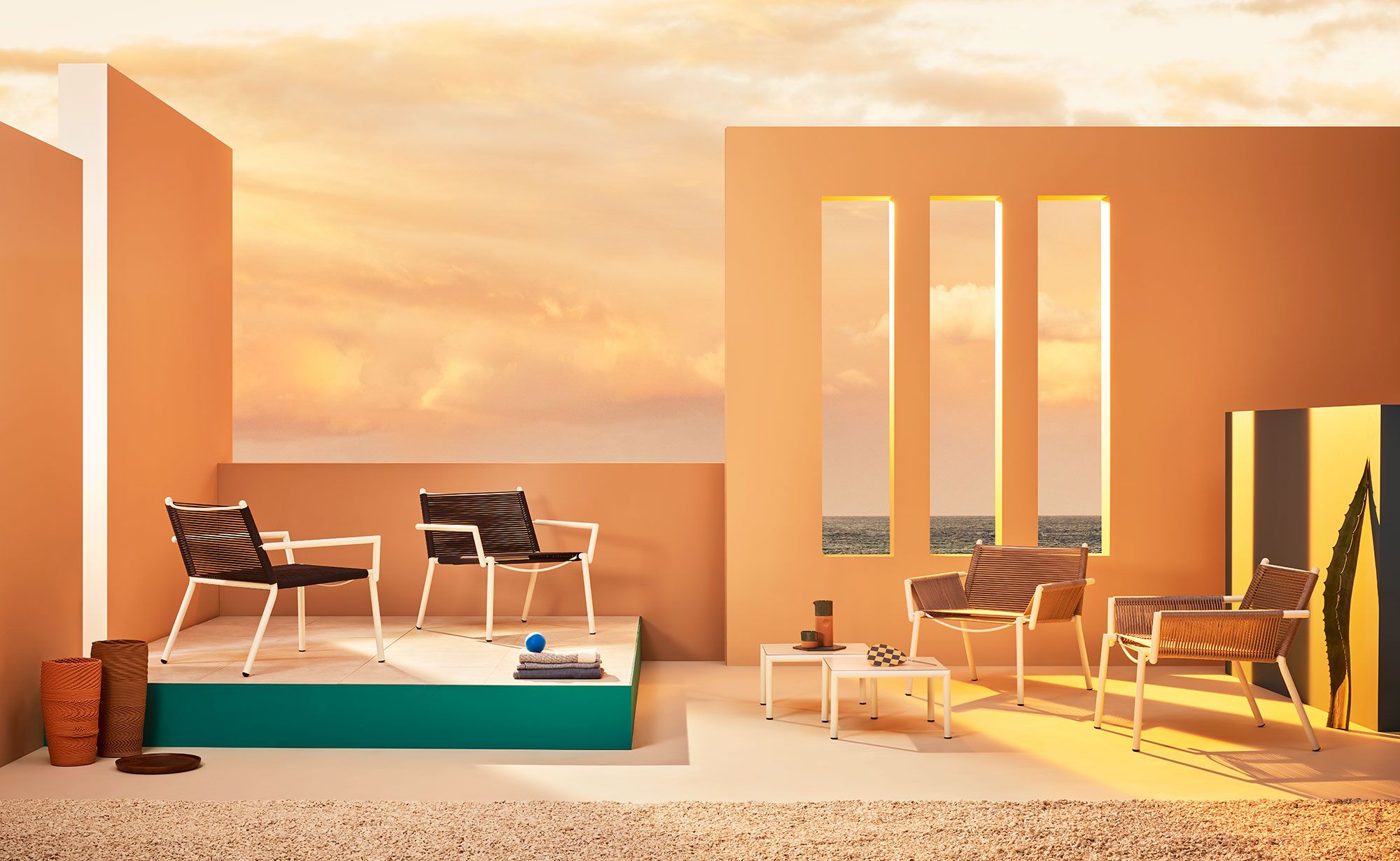 Морской веревочный садовый стул с подлокотниками Terraforma Eleven ARCH-00143990 - Вид №1