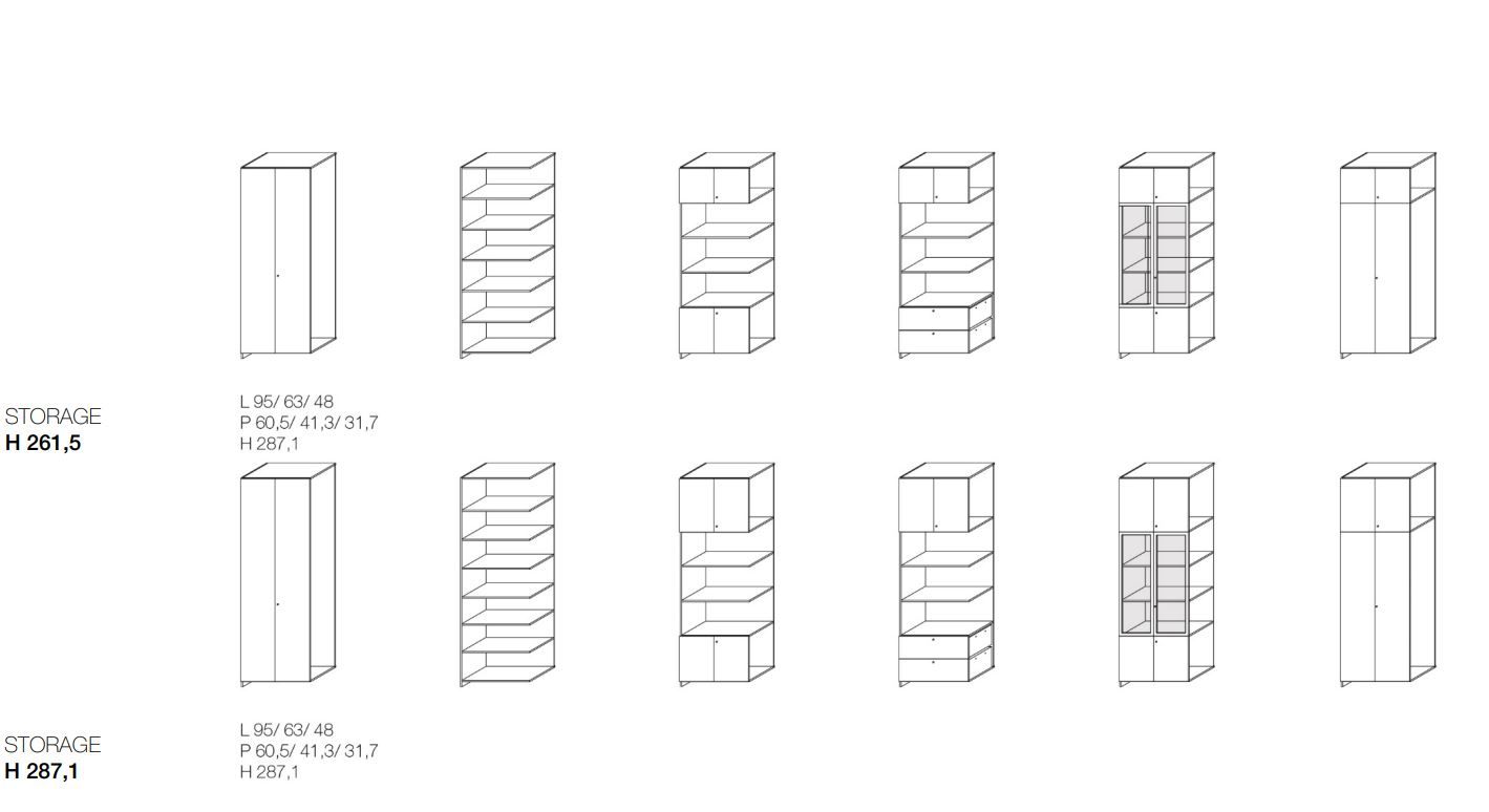 Модульный высокий офисный книжный шкаф Citterio программа 3 ARCH-00044303 - Вид №3