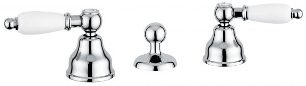 121034CR Группа Deco Ceramic с донным клапаном для биде на 3 отверстия, цвет хром EMMEVI Decò ceramic