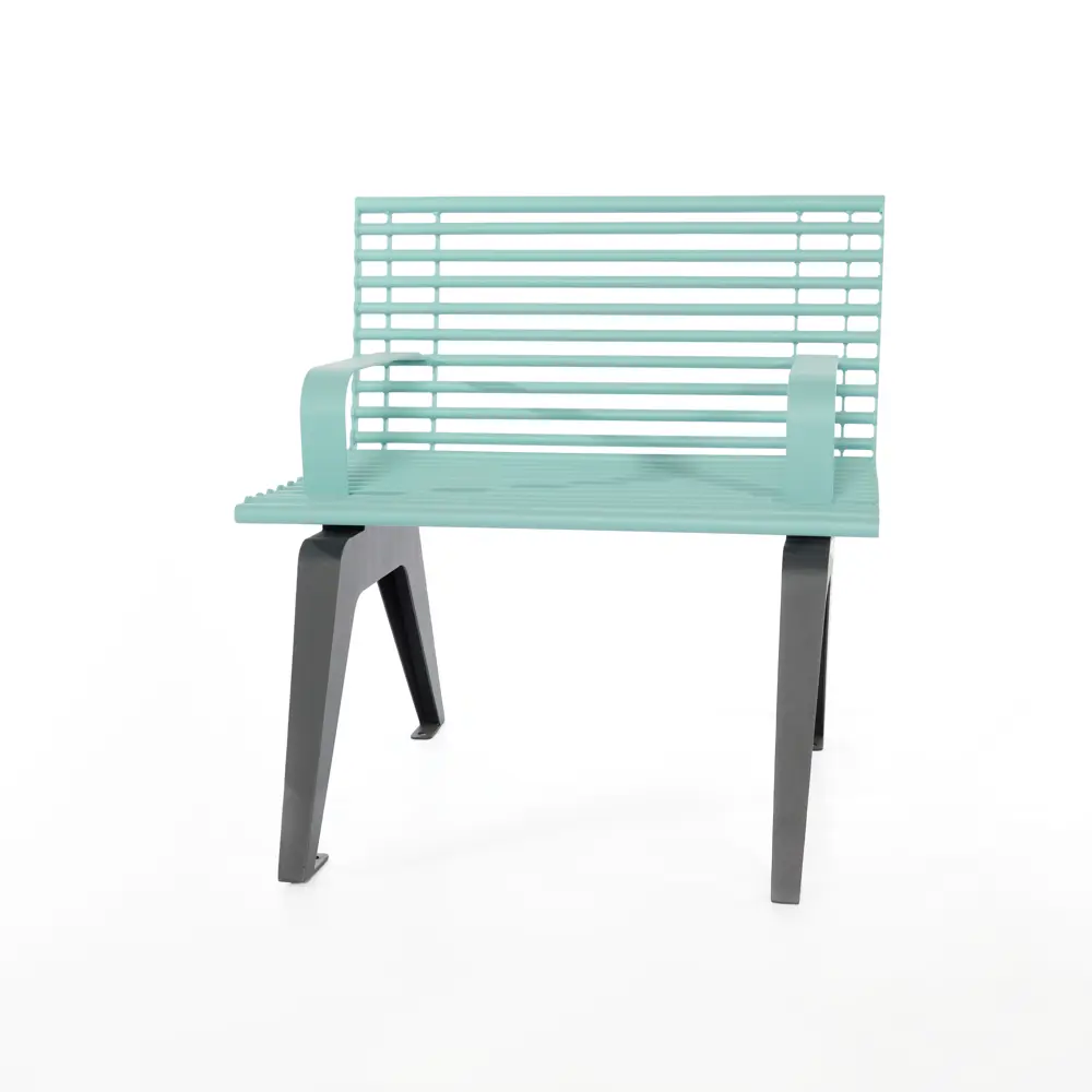 Скамейка Punto design Aria 80х72х83 см сталь серый/голубой 84304612 STLM-2004564 