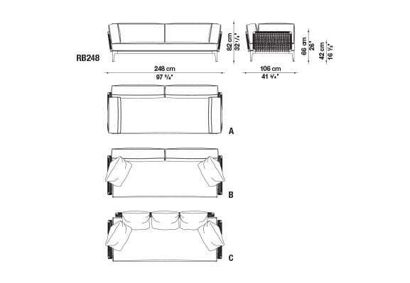 Ткань сад диван B&B Italia Outdoor смородина ARCH-00042710 - Вид №18
