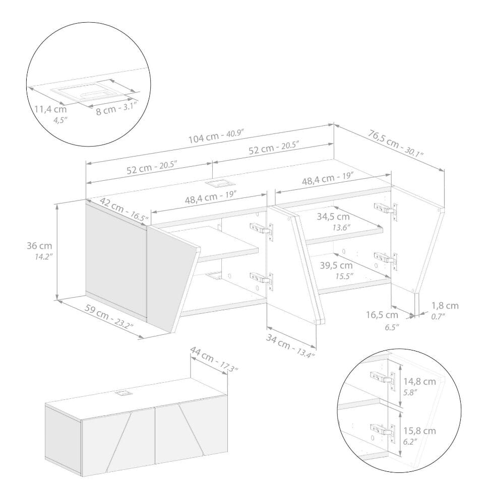 Модульная стена установила оборудованную стену в меламинированном Mobili Fiver EMMA ARCH-00091039 - Вид №61