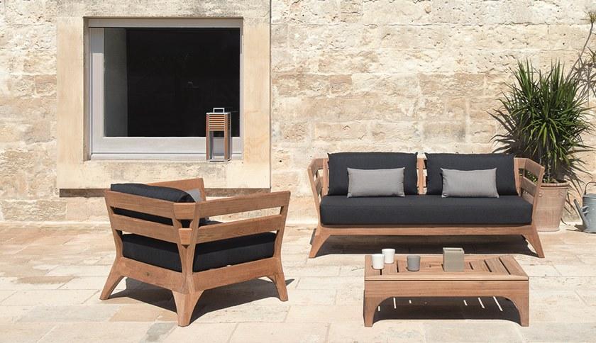 Ethimo 3-местный садовый диван из тика Village Vidi01 - Вид №5