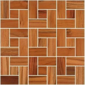 Мозаика и 3D панели из дерева Da Vinci Мозаика Ritmo 080 Тик Селект (Гладкая) 324х324 мм.