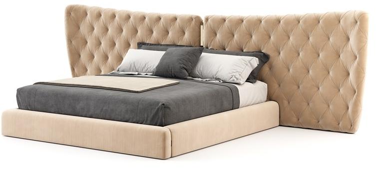 Domkapa Двуспальная кровать с обивкой и изголовьем капитоне  Dka26  - Вид №2