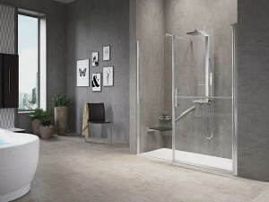 NOVELLINI Душевая ниша с распашной дверцей и фиксированная в линию Free