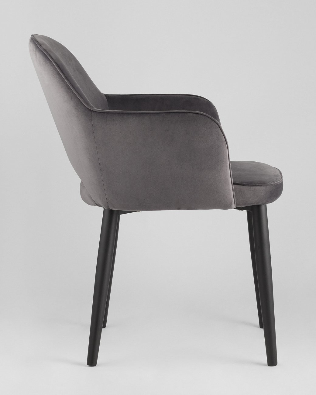 Стул с подлокотниками мягкий серый с черными металлическими ножками "Венера" STOOL GROUP ДИЗАЙНЕРСКИЕ 00-3881945 Серый  - Вид №2