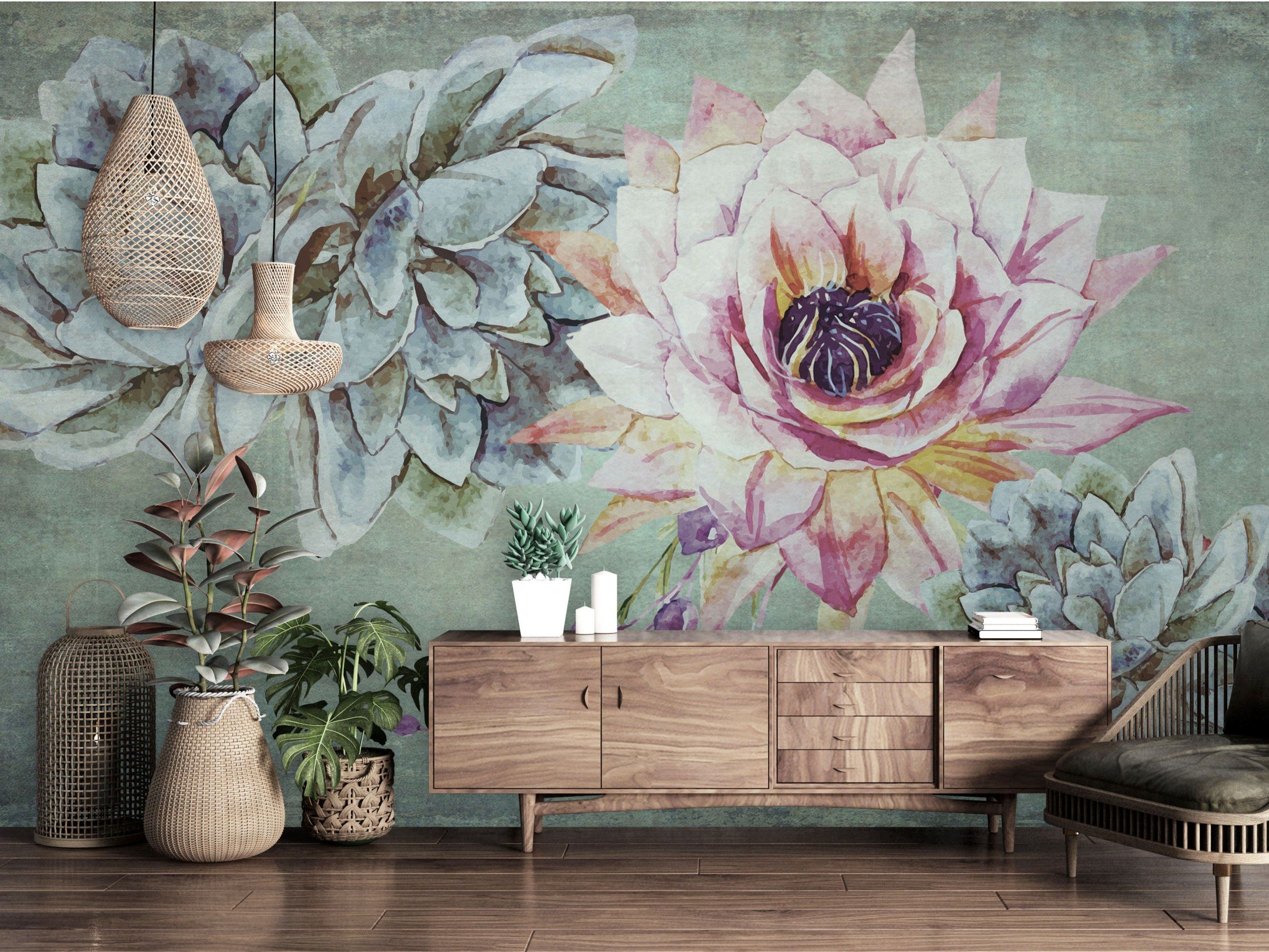 Моющиеся обои с цветочными узорами Creativespace Prêt-à-porter ARCH-00058705