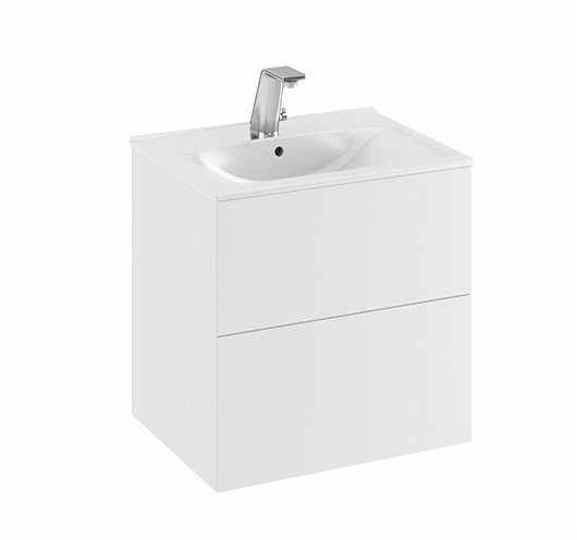 9751072111 IDO Elegant напольный шкаф для мебельной раковины с двумя ящиками, W = 600 мм, W1 = 610 мм, матовый черный