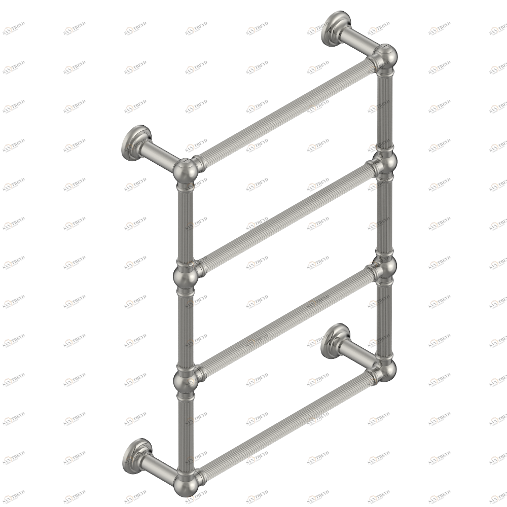 B6A-TWF4E Полотенцесушитель Традиционный каннелированный, 4 перекладины, 625 мм x 825 мм, электрический Thg-paris Sèche-serviettes Traditionnel Покрытие PVD матовый никель B6A-TWF4E CAT.F