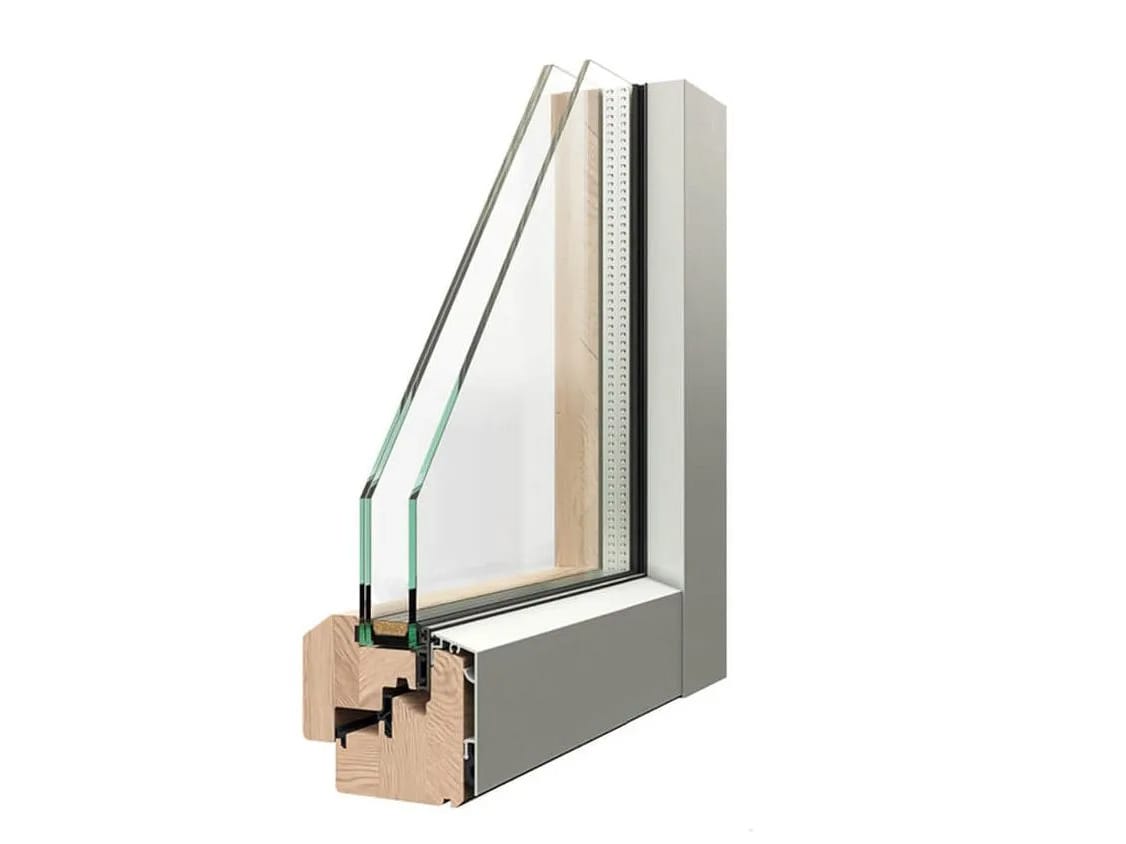 Окно с выдвижными створками из алюминиевого дерева Caiframe EVOLVE ARCH-00099286