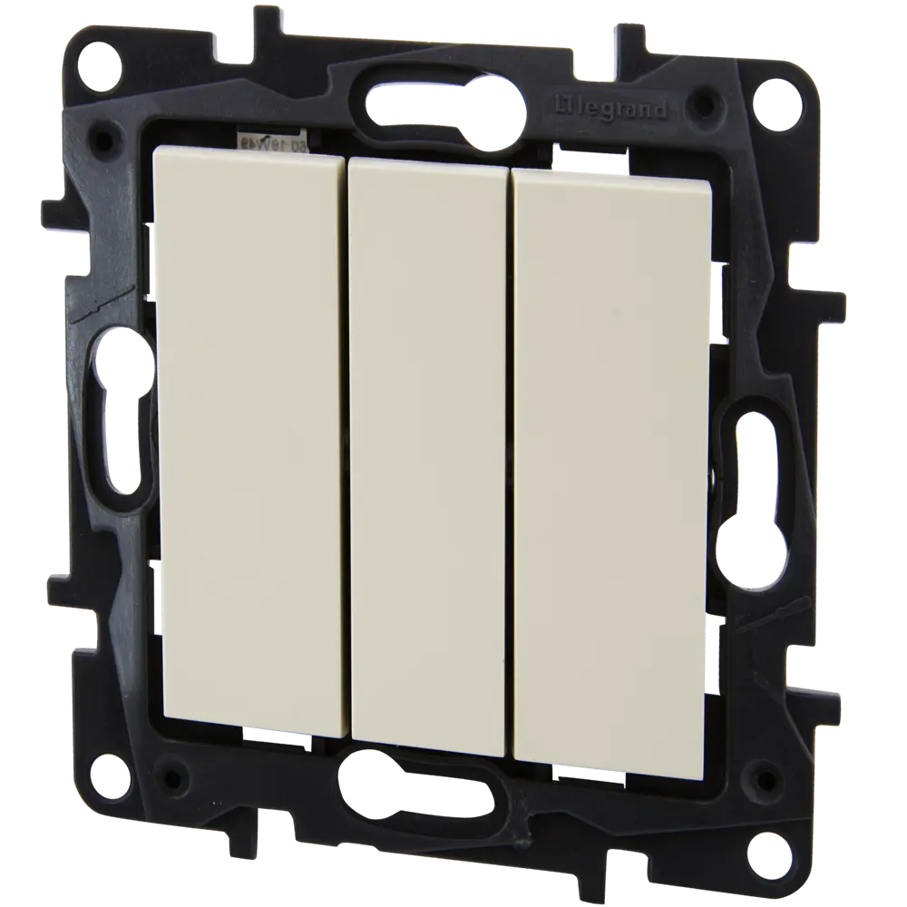 Трёхклавишный выключатель Legrand Structura для скрытого монтажа в цвете слоновая кость 82064615 STLM-0018605