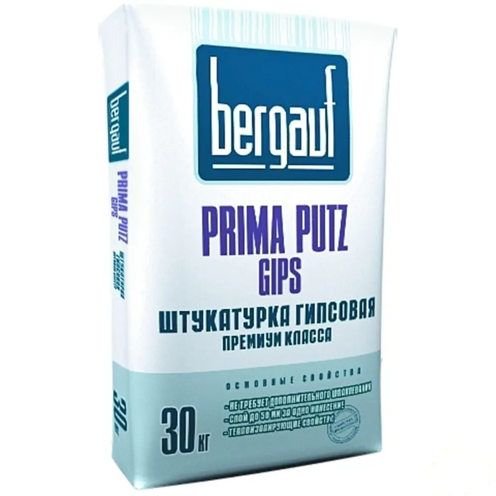 Штукатурка гипсовая Bergauf Prima Putz Gips, 30 кг 12780630 STLM-2206935 