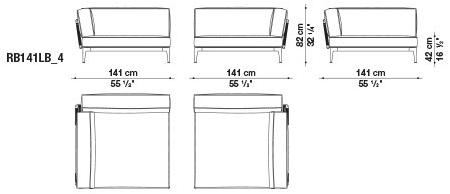 B&B Italia Outdoor Садовый диван из ткани с шезлонгом Ribes sun-id-1471587 - Вид №10