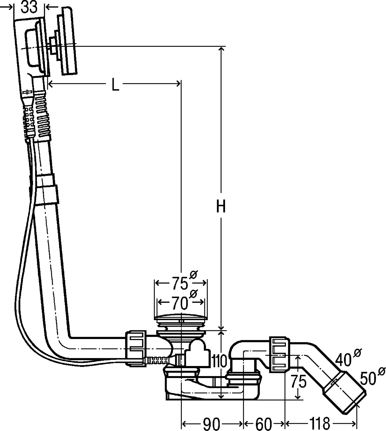 Канализационная арматура  Сифоны для ванн и душевых поддонов  Сифоны для ванн  Не содержит/в комплект не входит: VIEGA 733 599 Модель 6171.12 Santreyd  - Вид №2