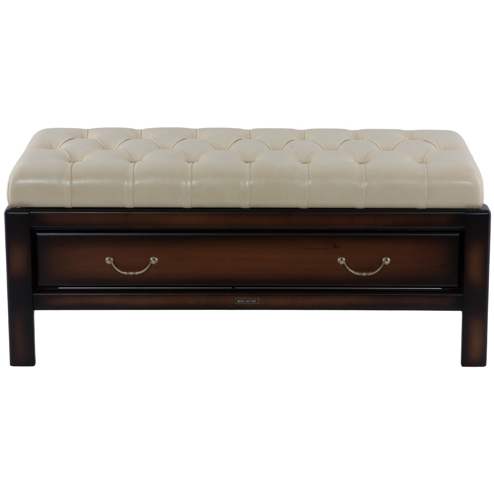 18027 Банкетка Лотос 3 Орех Ваниль BOGACHO 4627138157138 - Вид №1