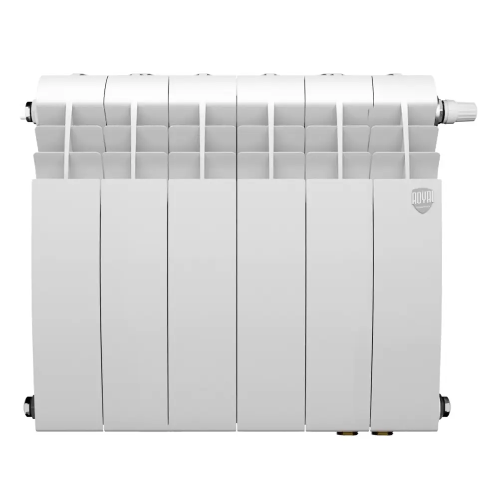 Радиатор секционный Royal Thermo Biliner 350/87 6 секций нижнее подключение биметалл белый 89391443 STLM-2083121 Отсутствует - Вид №1
