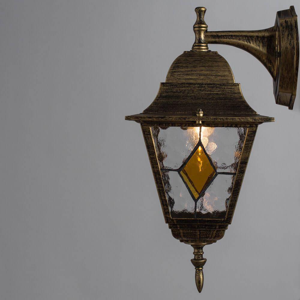 Уличный настенный светильник коричневый Arte Lamp Bremen A1012AL-1BN ARTE LAMP BREMEN, ПОД СТАРИНУ, ФОНАРЬ 00-3897323 Коричневый;прозрачный  - Вид №1